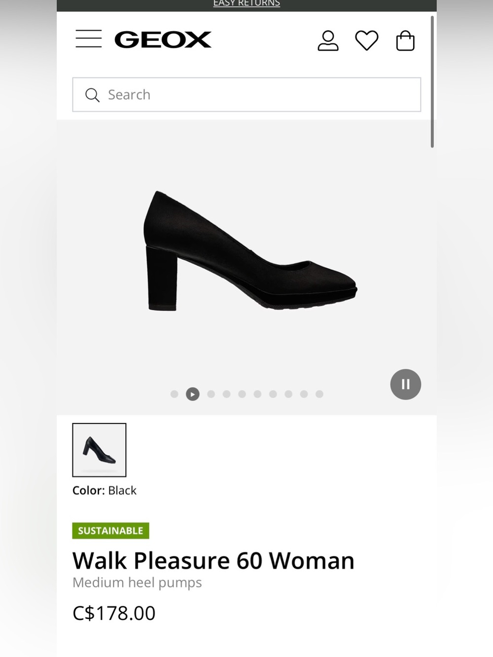 GEOX Walk Pleasure 60 Medium Heel Leather Pumps Ultra Comfort AS NEW Size 39 - Picture 16 of 16